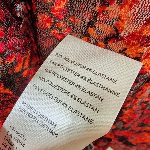 Vibrant Winter Fall Free People Burn Out Velvet Romantic Long Sleeve Blouse XL - Picture 6 of 6